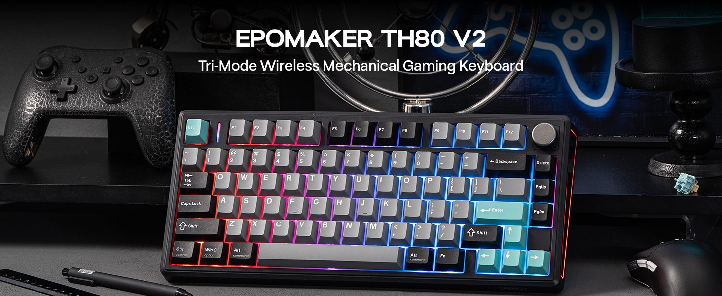 Custom Keyboard with Mac/PC Software, Advanced Function, RGB Backlit and RGB Side Panel