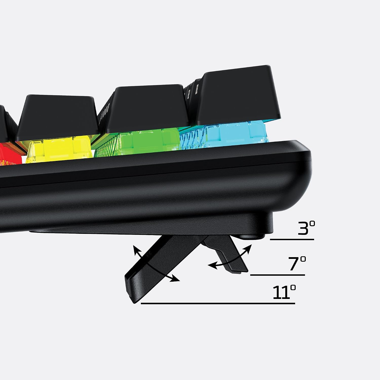 Three adjustable keyboard angles and detachable USB-C cable