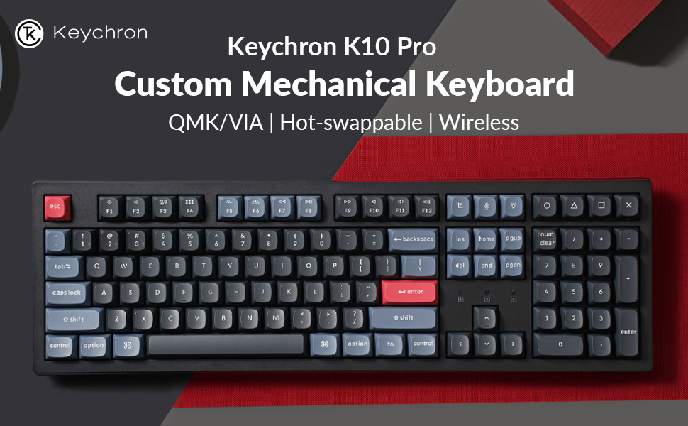 Keychron K10 Pro QMK/VIA Wireless Mechanical Keyboard